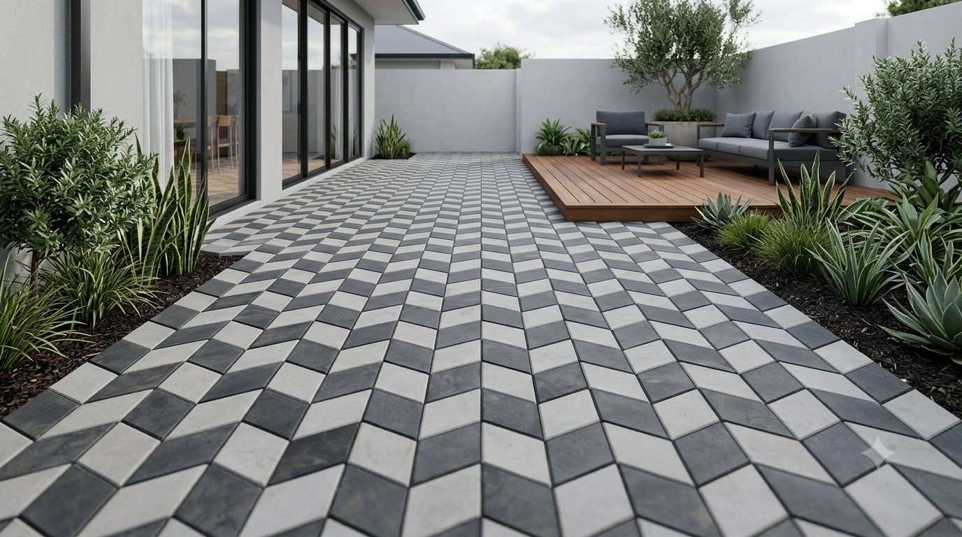 Diamond 3D paver laying design